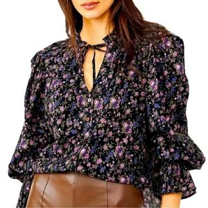 NWT Free People Meant To Be Floral Blouse Sz Medium